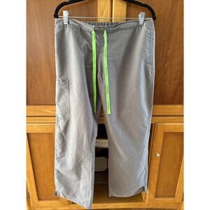 Crocs Medical Scrubs Grey Pants Size Large High Wide Straight Stylish